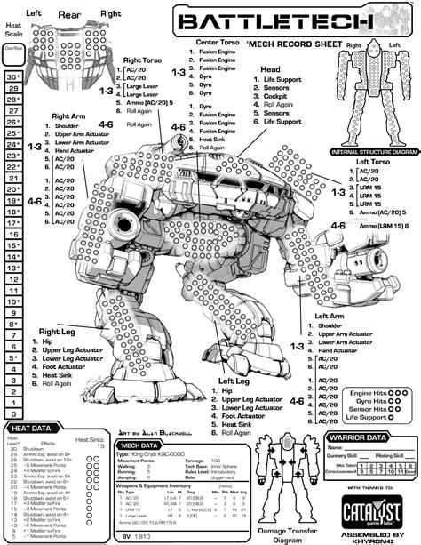 king crab battletech|battletech king crab sheet.